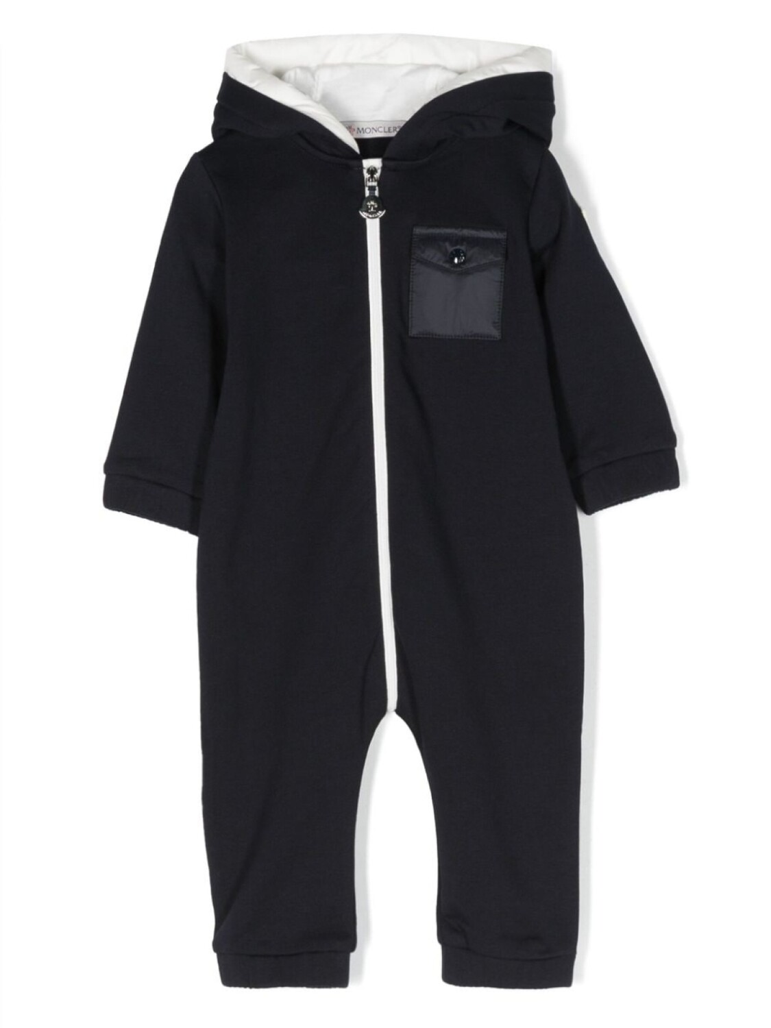 

Moncler Enfant ромпер на молнии с нашивкой-логотипом, синий