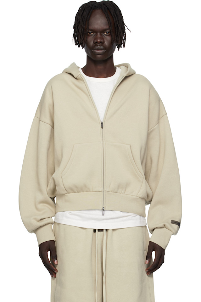 

Fear Of God Essentials Классическая флисовая толстовка на молнии бежевого цвета