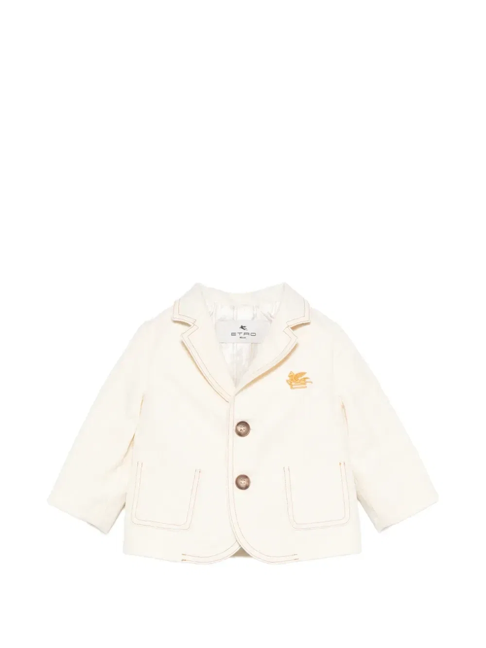 Пиджак с вышитым логотипом Etro Kids, бежевый