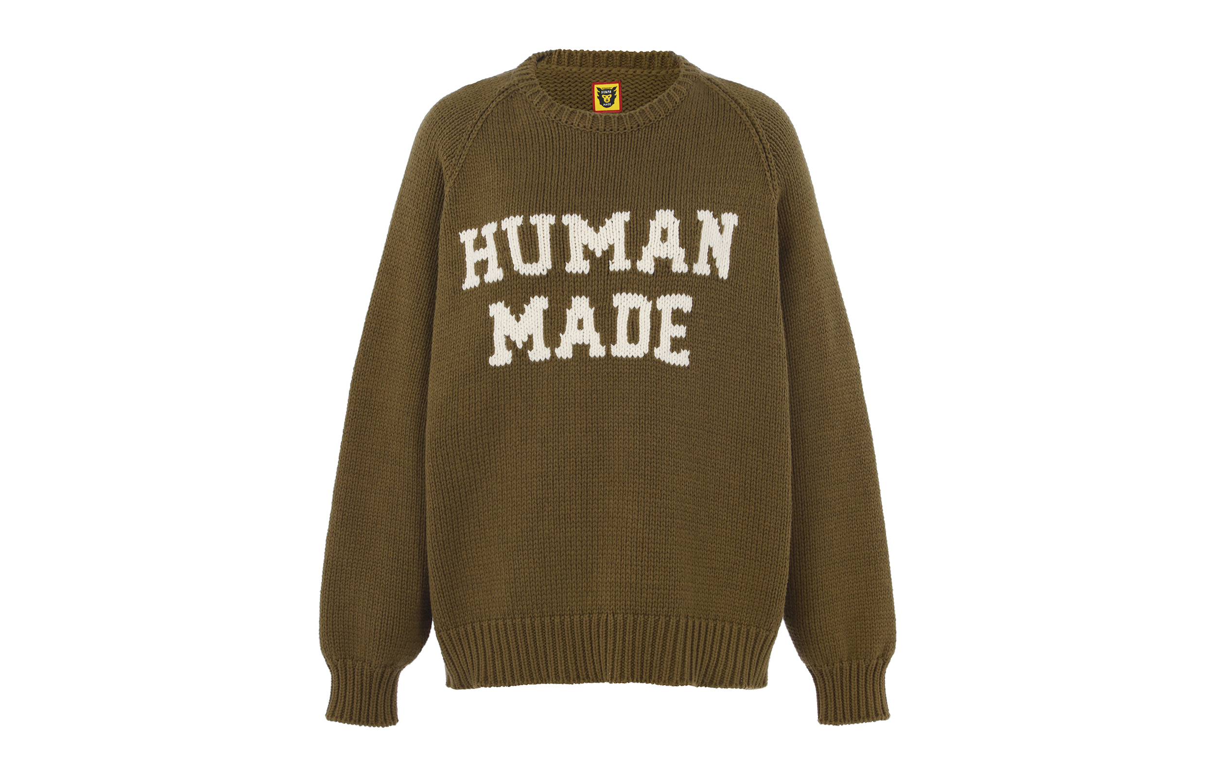

Вязаный свитер с регланами и кроликом HUMAN MADE, белый