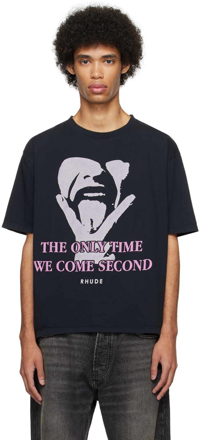 

Черная футболка Come Second, M Rhude