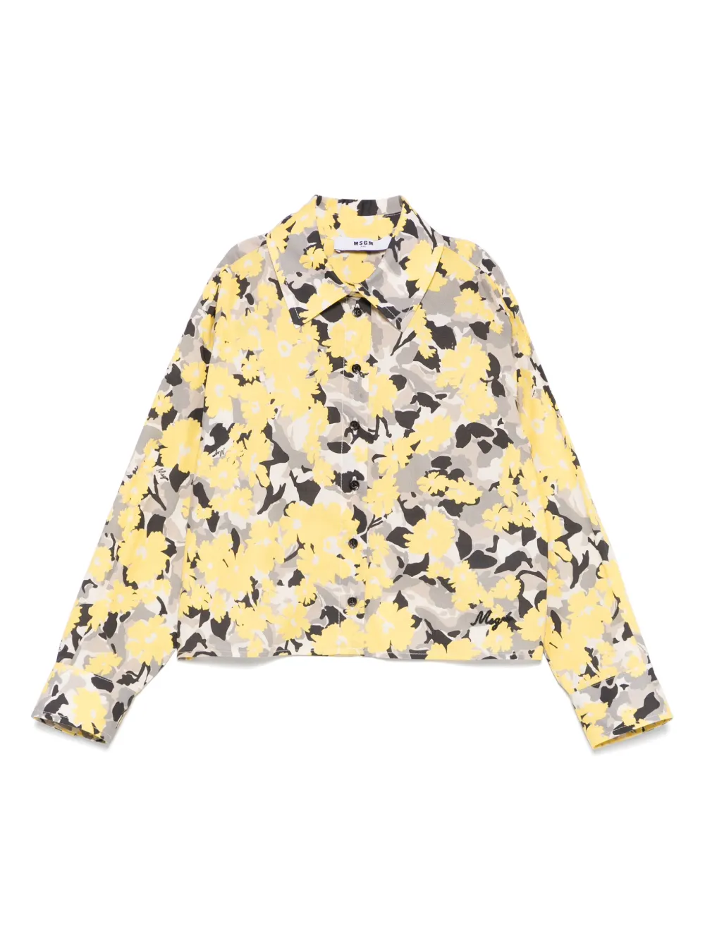 

Рубашка с цветочным принтом MSGM Kids, черный