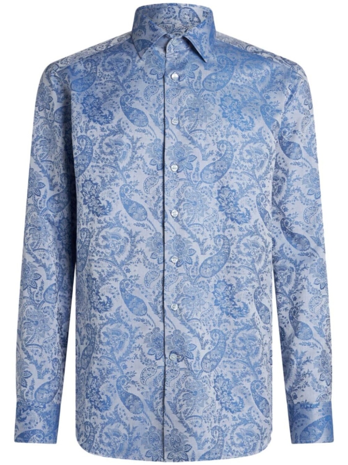

ETRO хлопковая рубашка с узором пейсли, синий