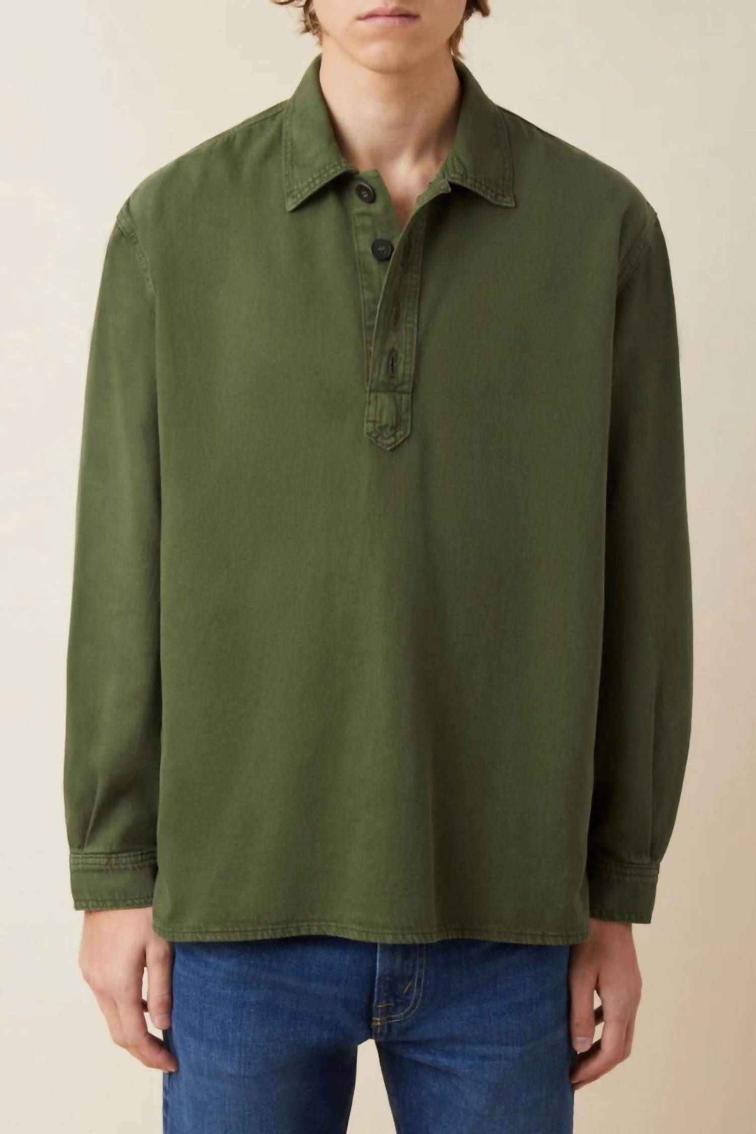 

Рубашка с длинным рукавом Lala в цвете Military Green Jeanerica