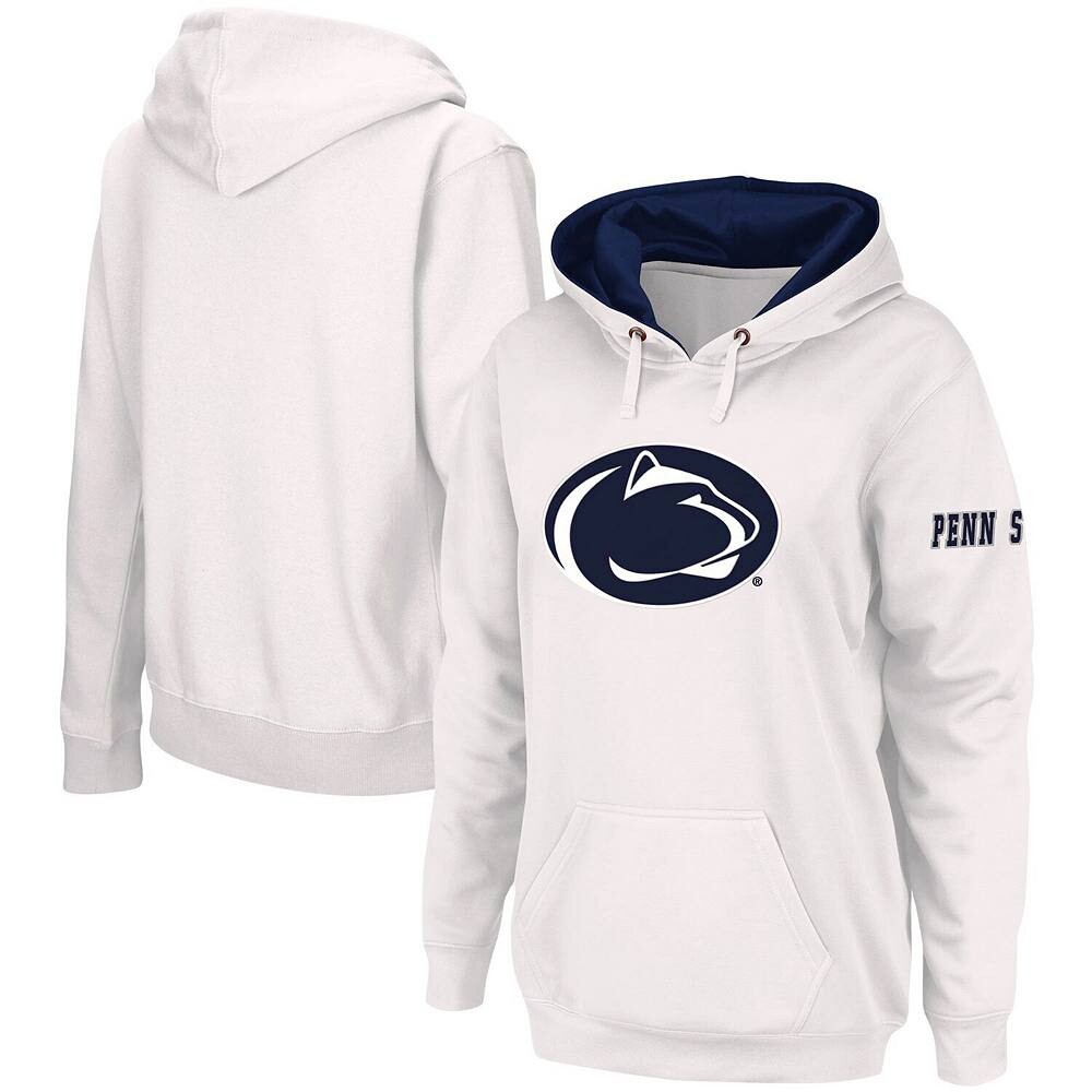 

Женский белый пуловер с капюшоном и большим логотипом Penn State Nittany Lions Team Stadium Athletic, цвет Pst White