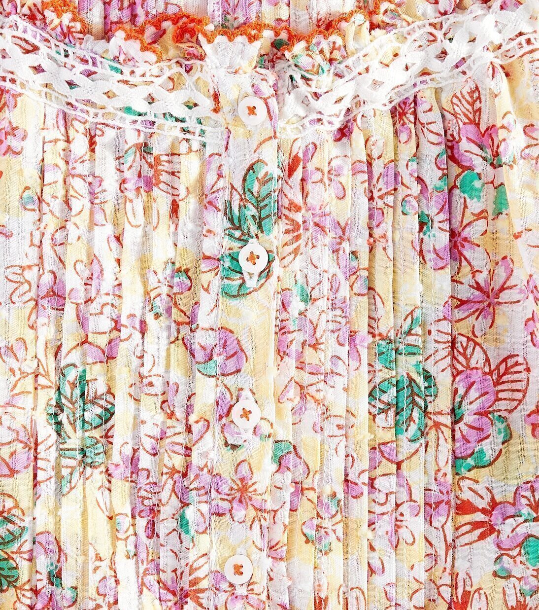 Рубашка с цветочным принтом Alba Poupette St Barth Kids, Yellow Sweet Liberty Syy — фото 3