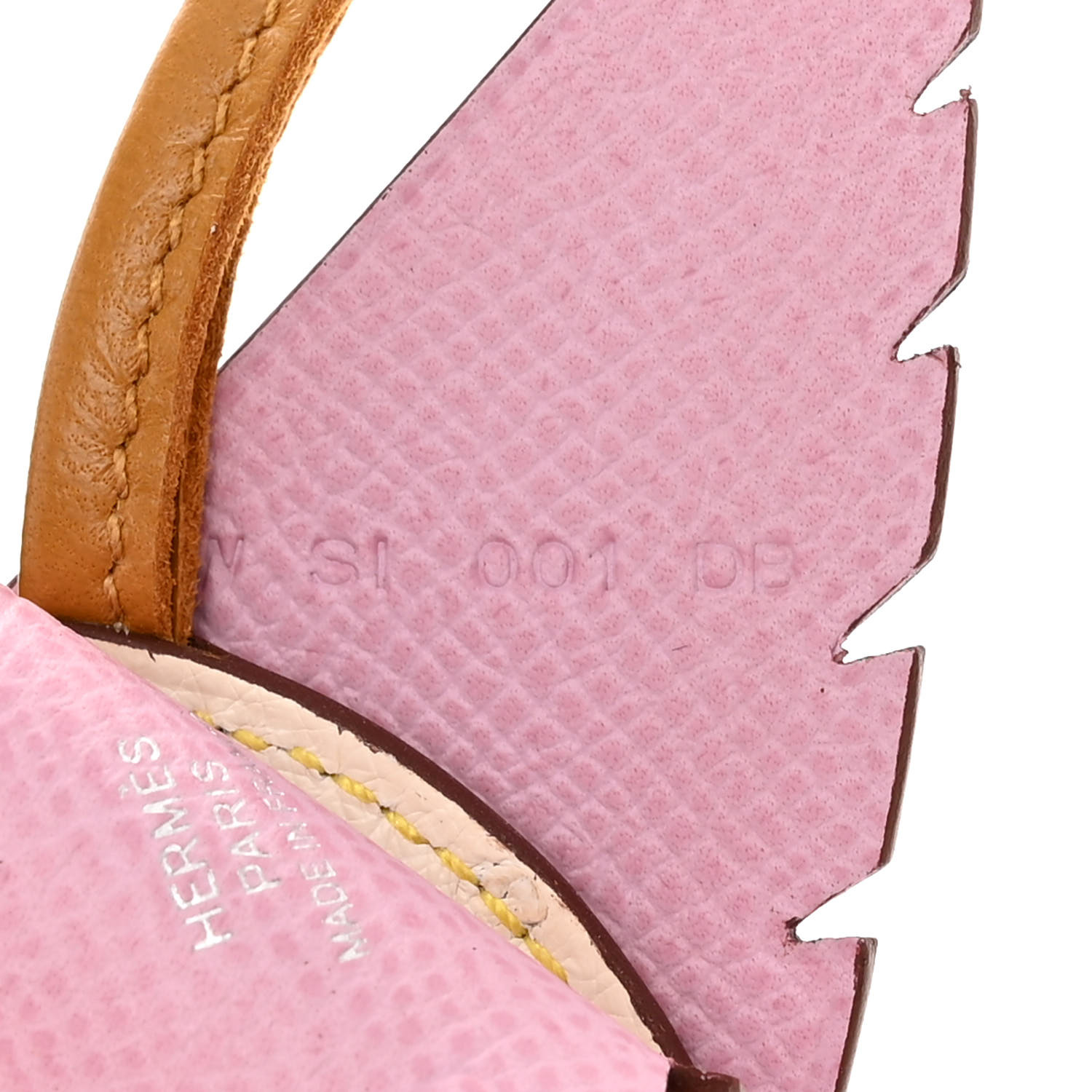 HERMES Аксессуар для сумки Birdy Epsom Leather Unisex Mulan Pink & Hibiscus Purple & Lemon — фото 3