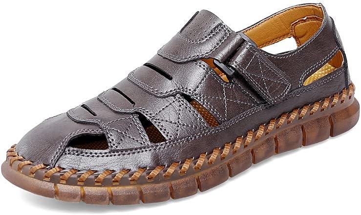 

Мужские модные повседневные сандалии для улицы, вождения и прогулок, спортивная обувь с закрытым носком, дышащие и удобные пляжные туфли Generic, серый