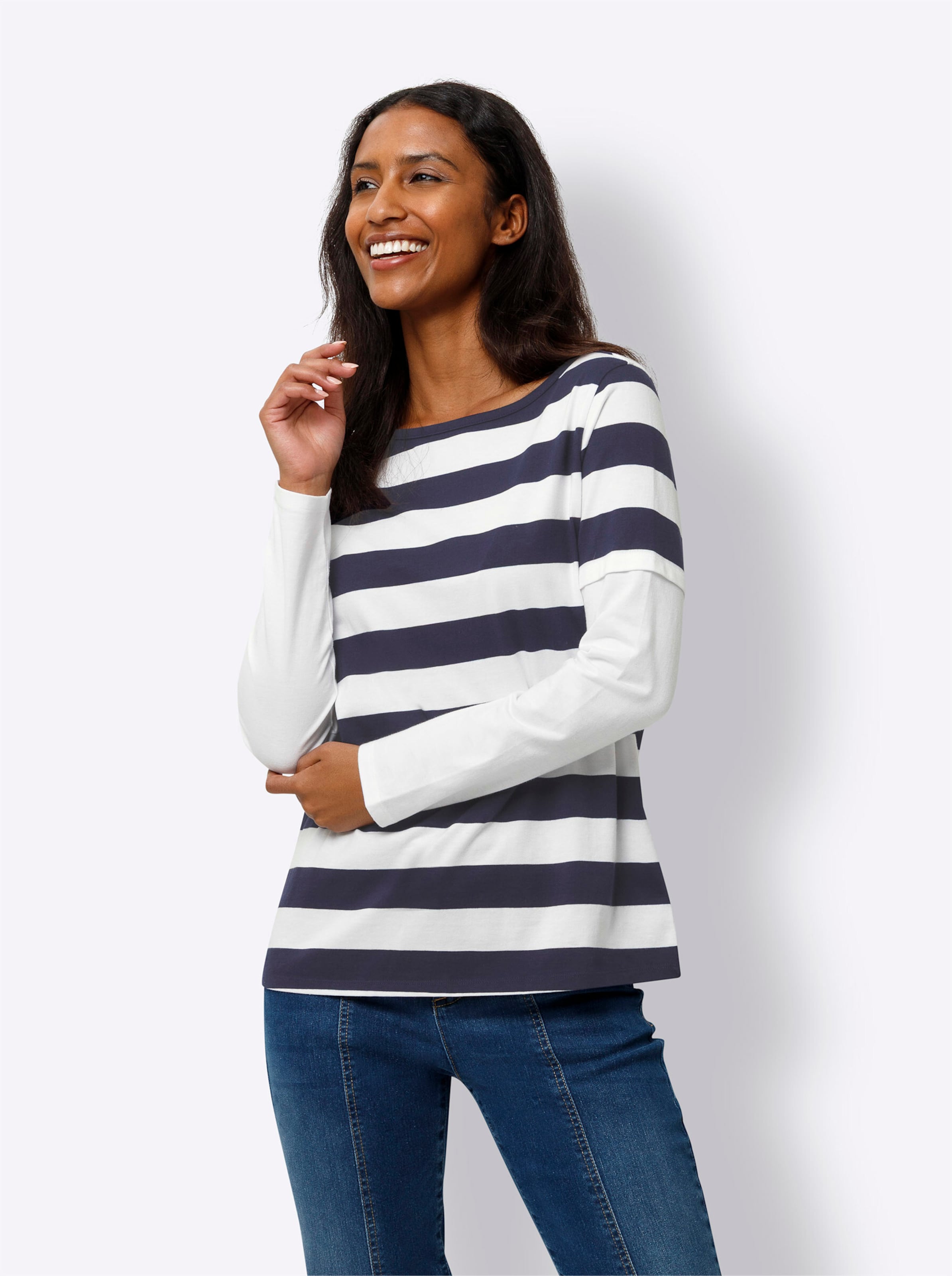 

Heine Лонгслив в цвете Navy, White