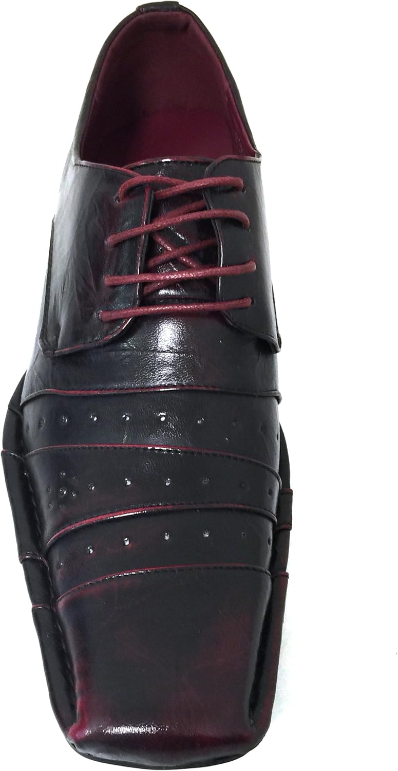 Мужские туфли итальянского стиля Oxfords, с складками, повседневные, модные, на шнуровке, с зауженным носком, черные, синие, бордовые Alberto Fellini — фото 3