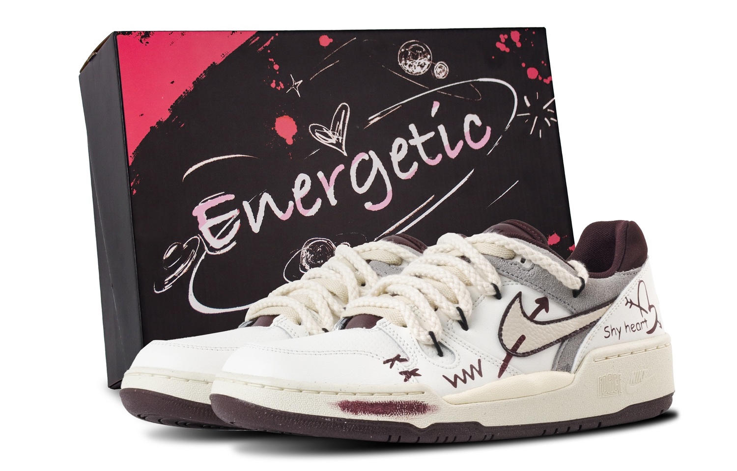 

Nike Полноразмерные устойчивые к истиранию низкие кроссовки для скейтбординга мужские white red