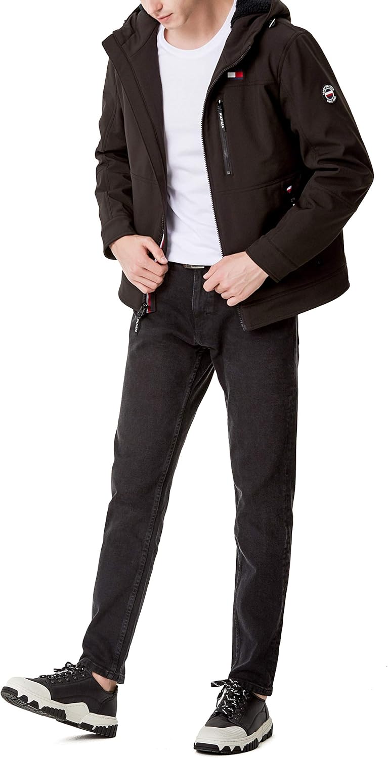 Мужская спортивная куртка Tommy Hilfiger Soft Shell с подкладкой из шерпы, Black Tech — фото 4