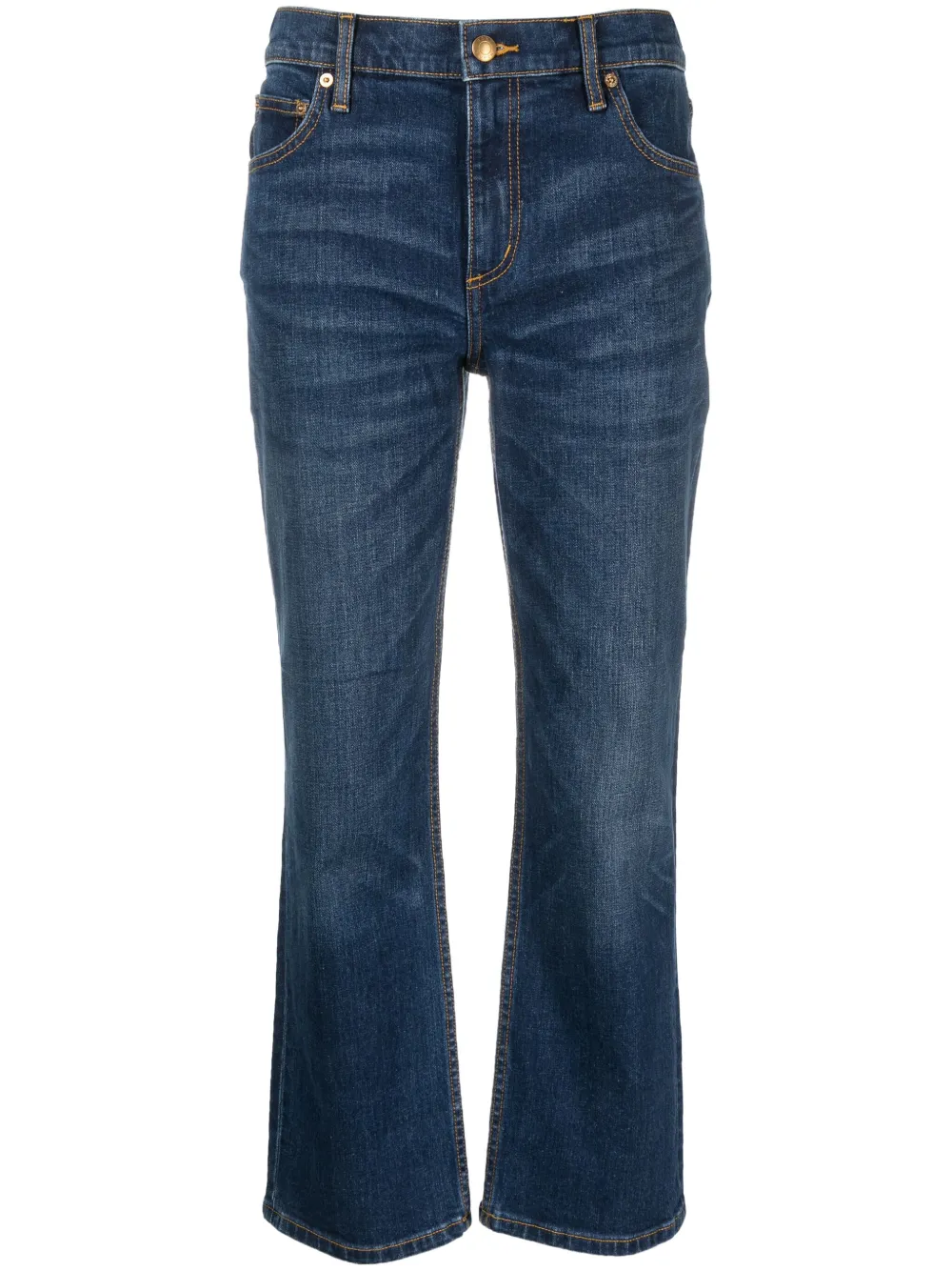 

Укороченные расклешенные джинсы Tory Burch, синий