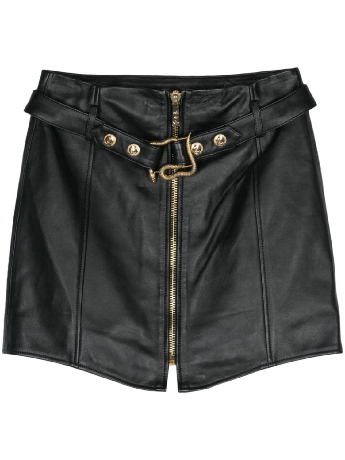 

Кожаная юбка мини Just Cavalli, черный