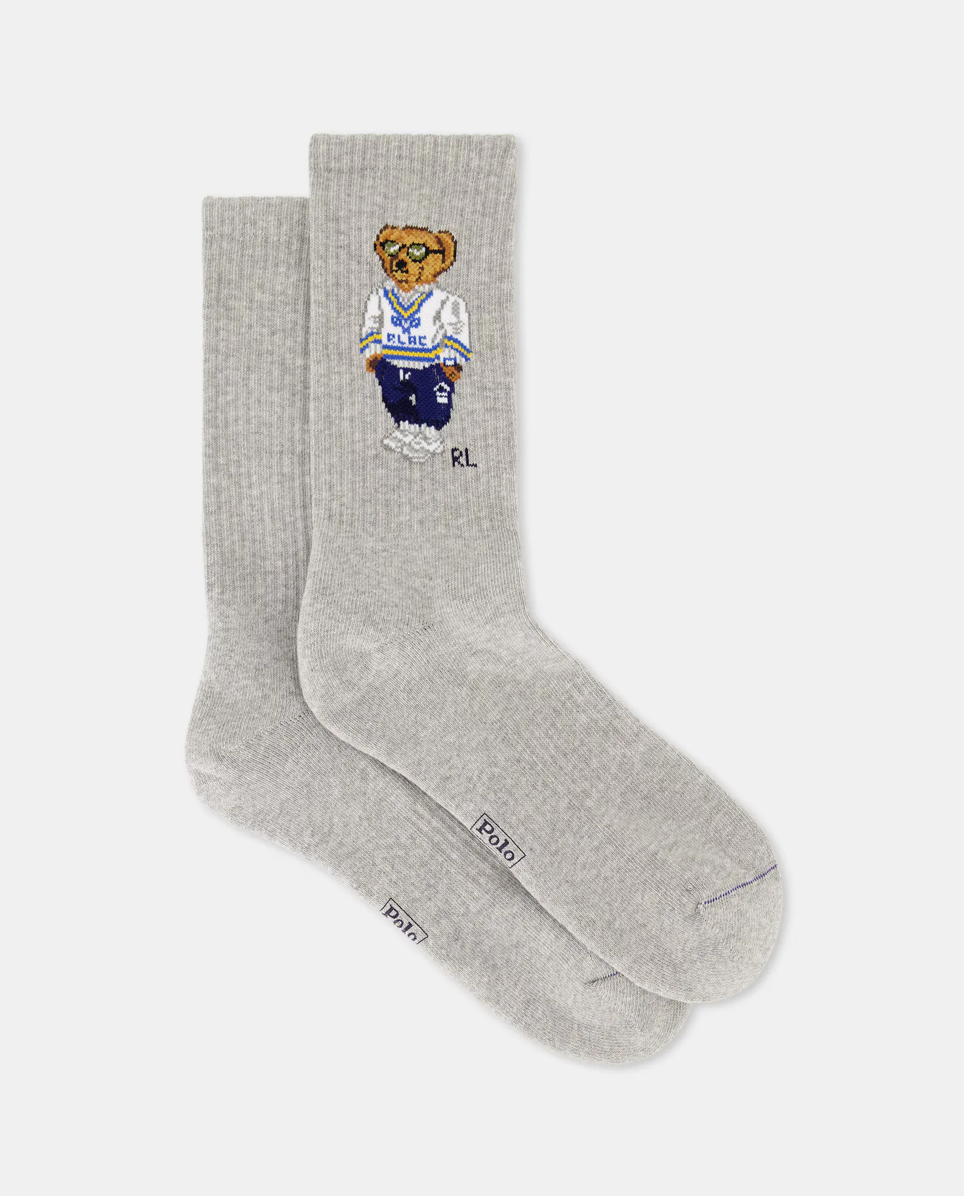 

Мужские короткие носки с вышитым медведем Polo Bear Polo Ralph Lauren, серый