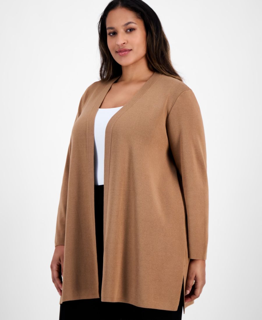 

Кардиган больших размеров с разрезом спереди и боковым разрезом AK Anne Klein, Vicuna