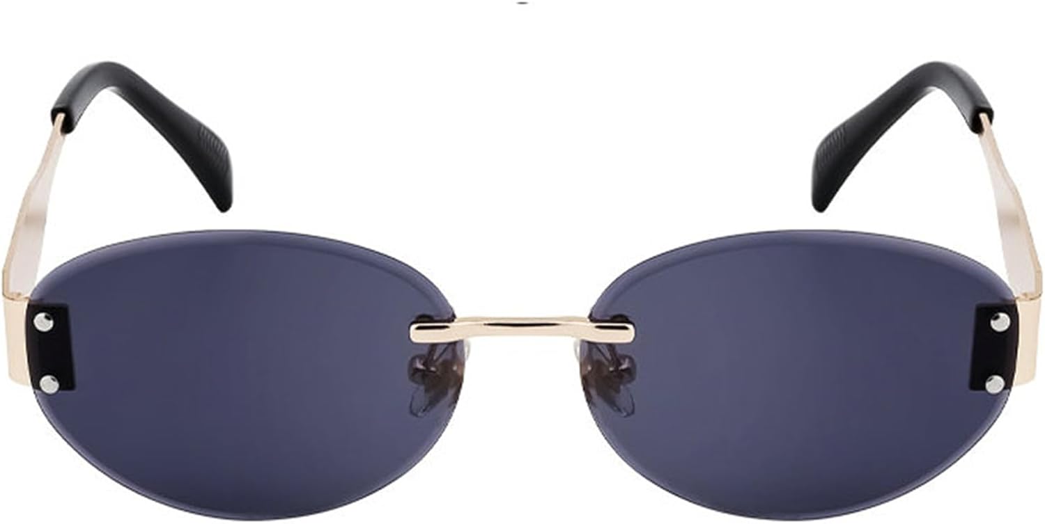 

Хелена 2025 Модные овальные солнцезащитные очки без оправы для женщин, роскошные винтажные металлические солнцезащитные очки в маленькой оправе для женщин, круглые очки helena, C1