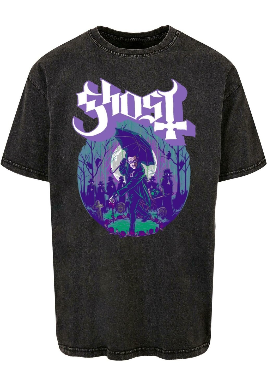 

Футболка с принтом GHOST PASTEL ASHES ACID WASHED HEAVY Merchcode, черный