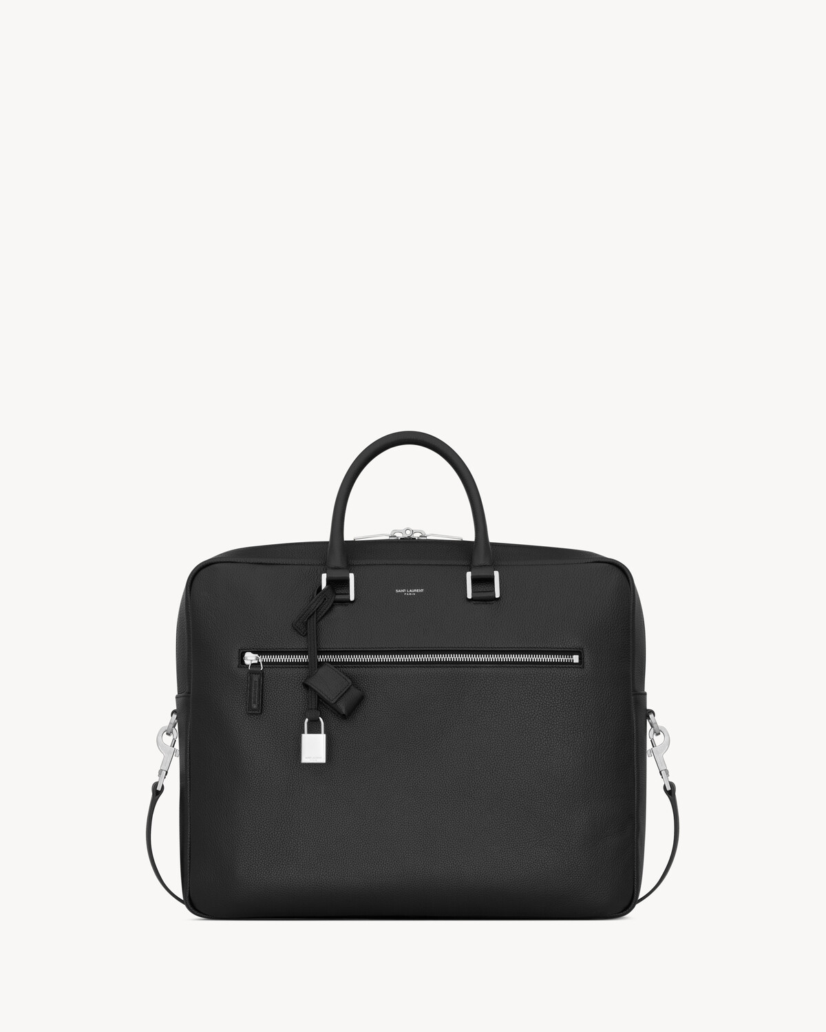 

Портфель Sac de Jour Large из зернистой кожи Saint Laurent, черный