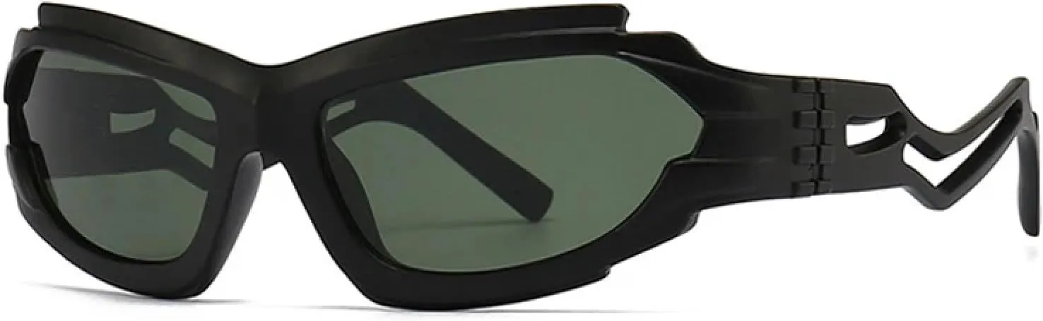 

Винтажные женские солнцезащитные очки «кошачий глаз» неправильной формы, модные, с полыми дужками, мужские, с защитой от УФ-излучения UV400 HHZZYVY, Black Dark Green