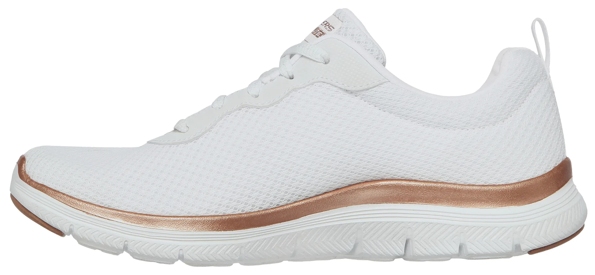 Кроссовки Skechers "FLEX APPEAL 4.0 BRILLINAT VIEW", с пеной с эффектом памяти с воздушным охлаждением, повседневная обувь, полуботинки, туфли на шнуровке, цвет Weiß-Roségoldfarben — фото 4