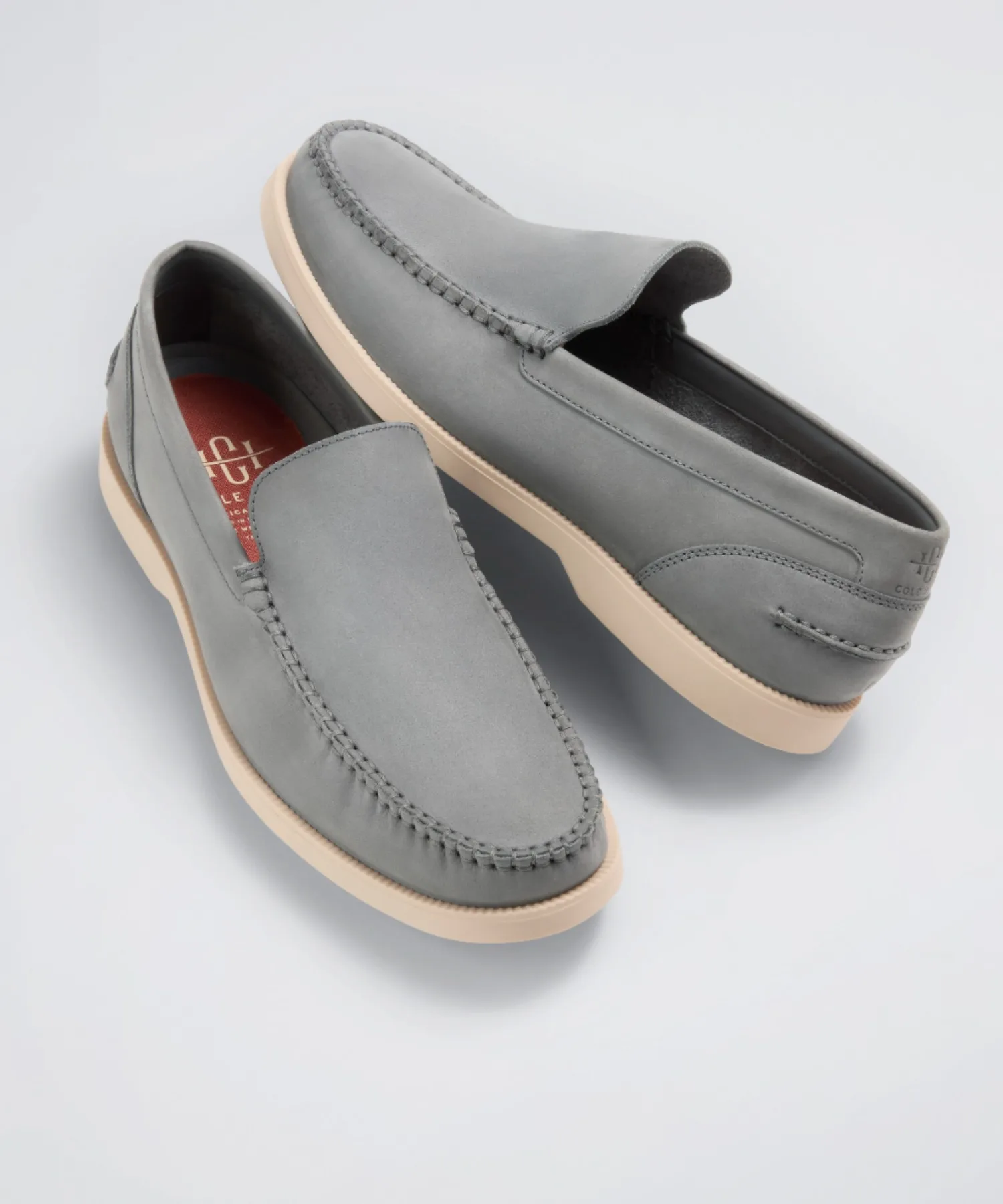 Мужские лоферы из нубука COLE HAAN Hampton серые