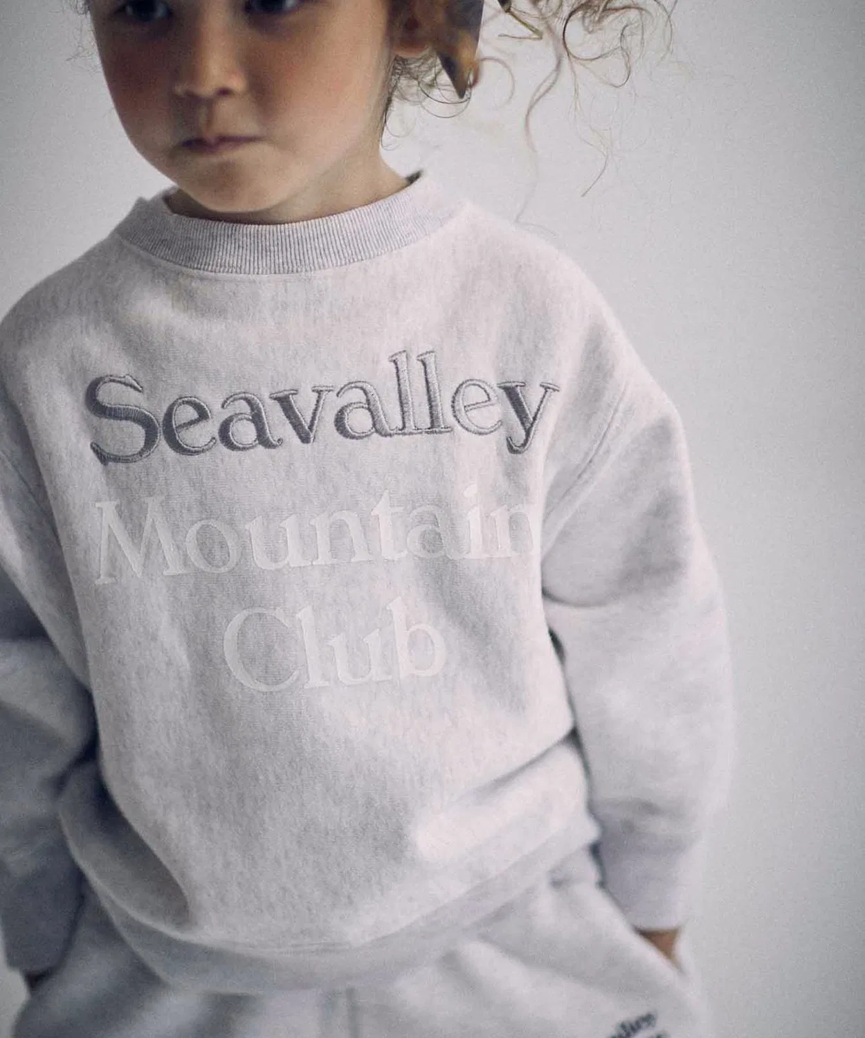 Свитшот винтажный Seavalley Mountain Club, хлопок 100%, светло-серый — фото 2