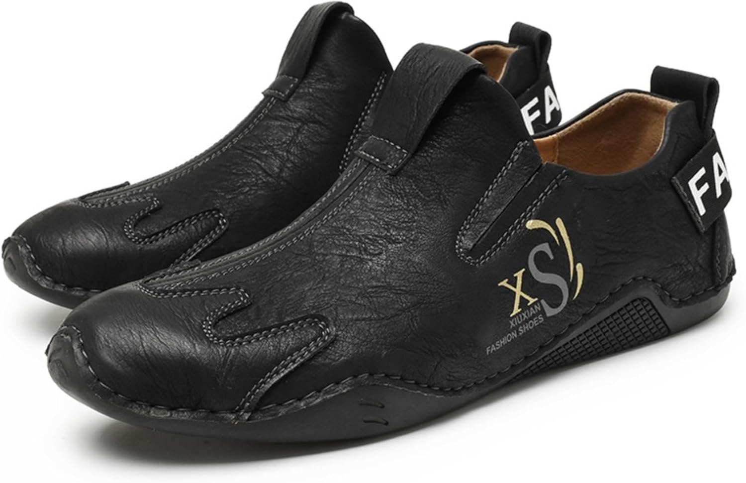 

Мужские слипоны из натуральной кожи, лоферы, повседневные, легкие, мягкие, дышащие, удобные, с круглым носком, ходьбы, повседневной работы и путешествий Netehadi, черный