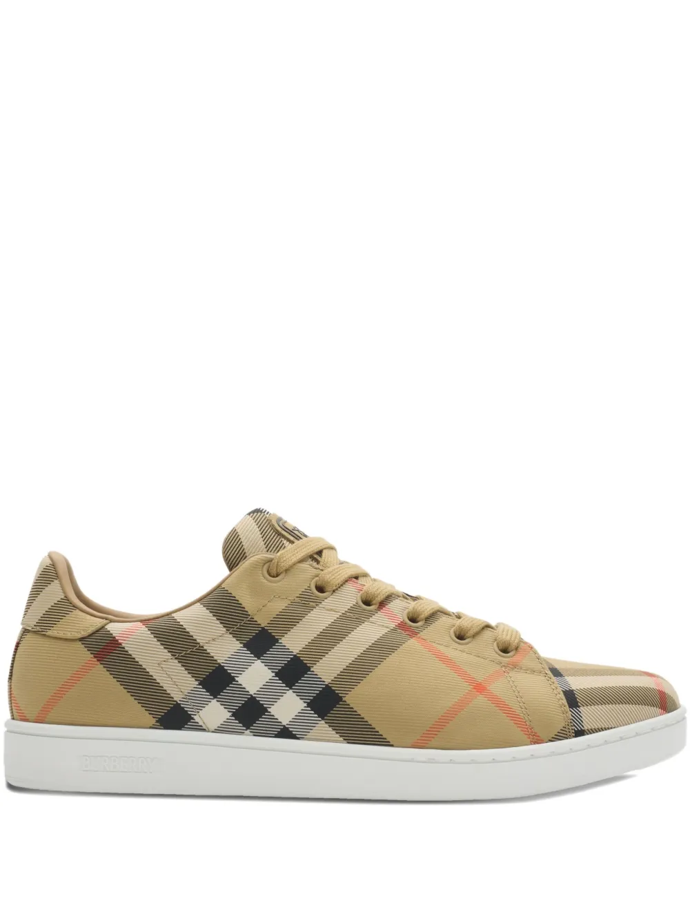 Клетчатые кроссовки Set с логотипом Burberry, песочный