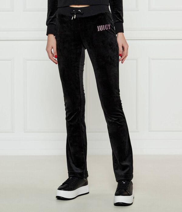 

Спортивные брюки женские Juicy Couture бархатистые со стразами, черный