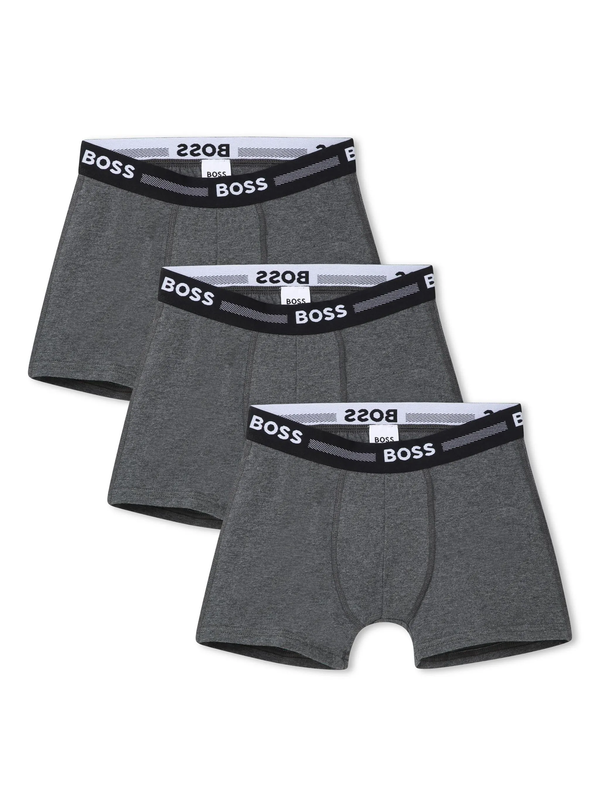 

Комплект из трех боксеров с логотипом Boss Kidswear, серый