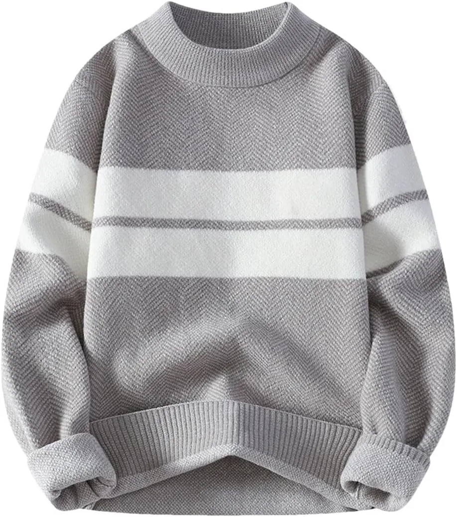 

Мужской свитер Casual из мягкой теплой кашемировой пряжи в полоску