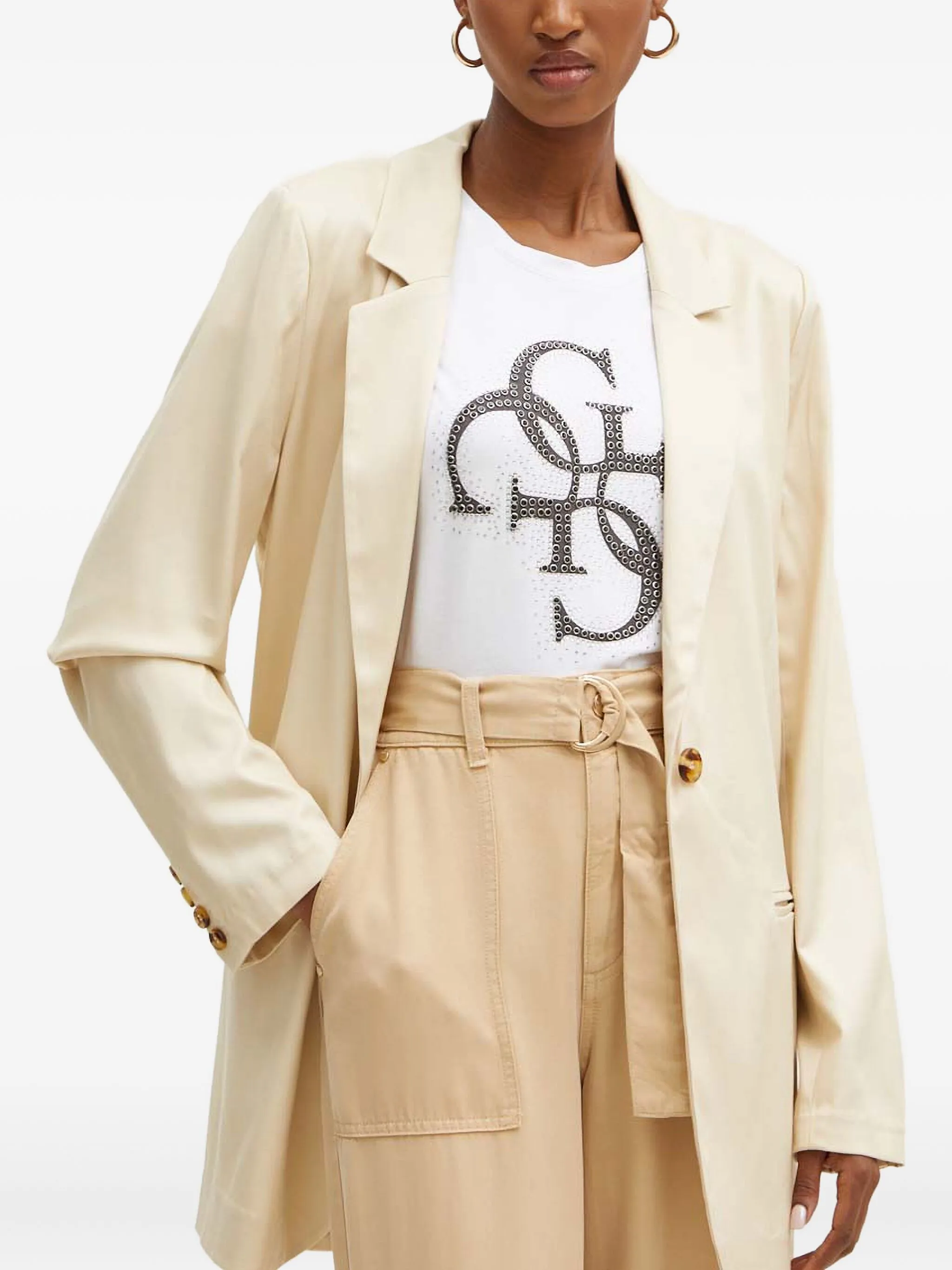 

Блейзер с поясом Guess Usa, бежевый