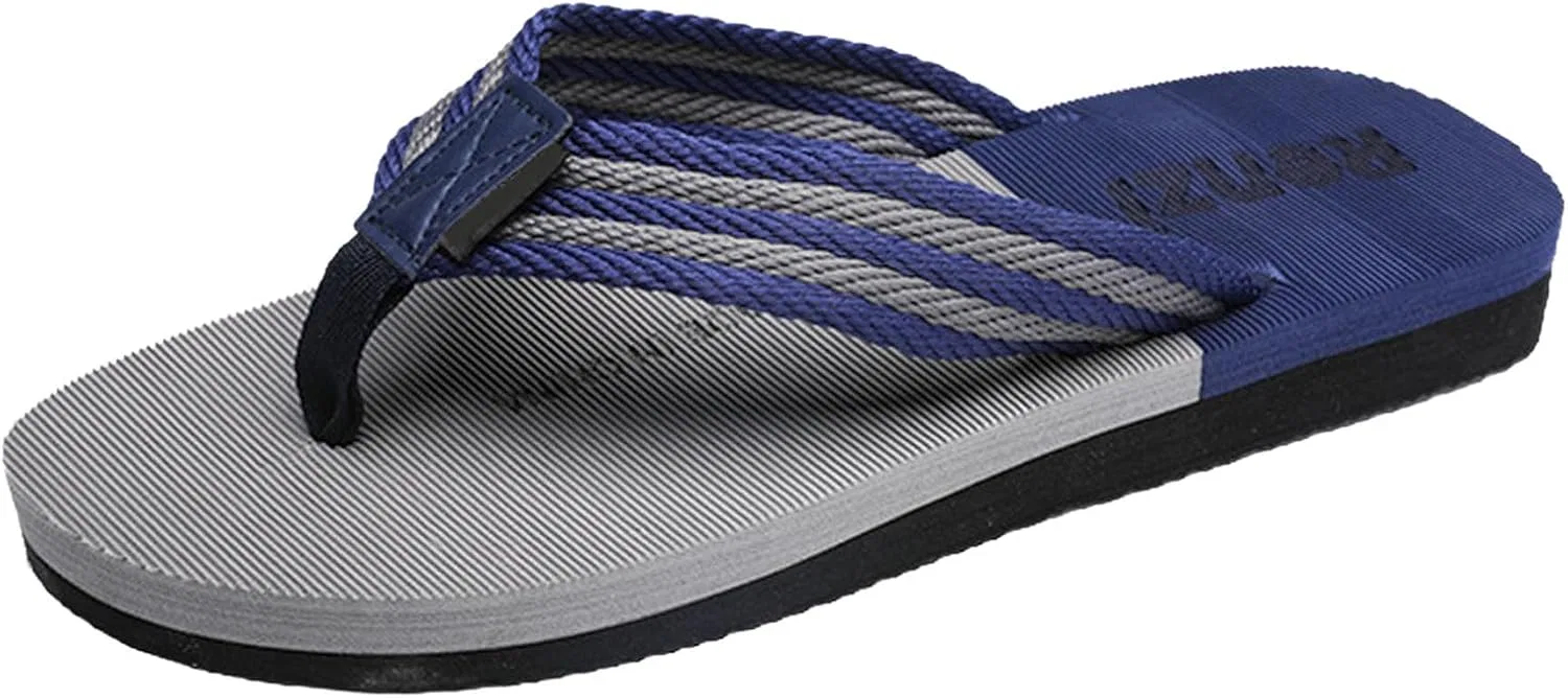 Generisch Вьетнамки Herren Zehentrenner Zehensandalen Sandalen Breite Füße Sommer Hausschuhe Sommerschuhe Badeschlappen Badelatschen Badesandalen Вьетнамки, 011 Blue