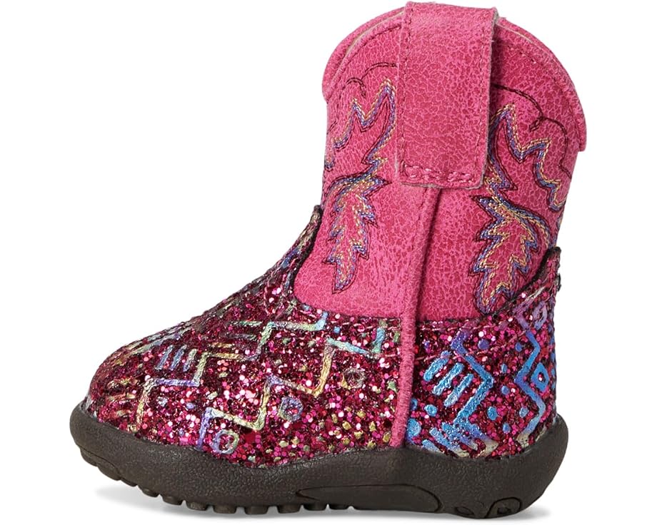 Детские ковбойские сапоги Roper Kids Cowbabies Glitter Aztec (infant/toddler), Fuschia Aztec Glitter Vamp — фото 4