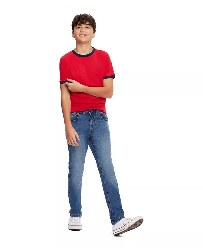 Футболка Big Boys Ken с вышитым логотипом и контрастной отделкой Tommy Hilfiger, красный — фото 3