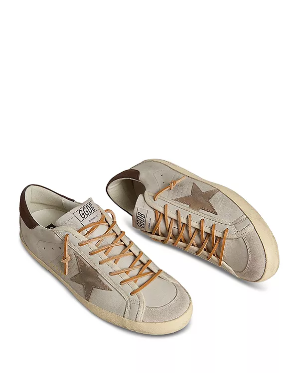Мужские кожаные кроссовки Super Star Golden Goose, серый — фото 2