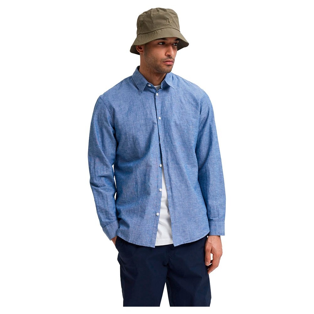 

Рубашка Selected Slim New Linen, синий