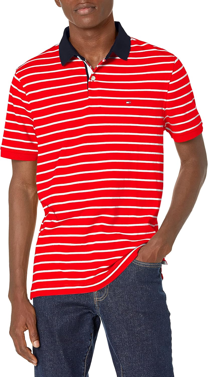 

Мужская рубашка-поло Tommy Hilfiger Interlock с индивидуальным кроем, Apple Red, Красный, Мужская рубашка-поло Tommy Hilfiger Interlock с индивидуальным кроем, Apple Red