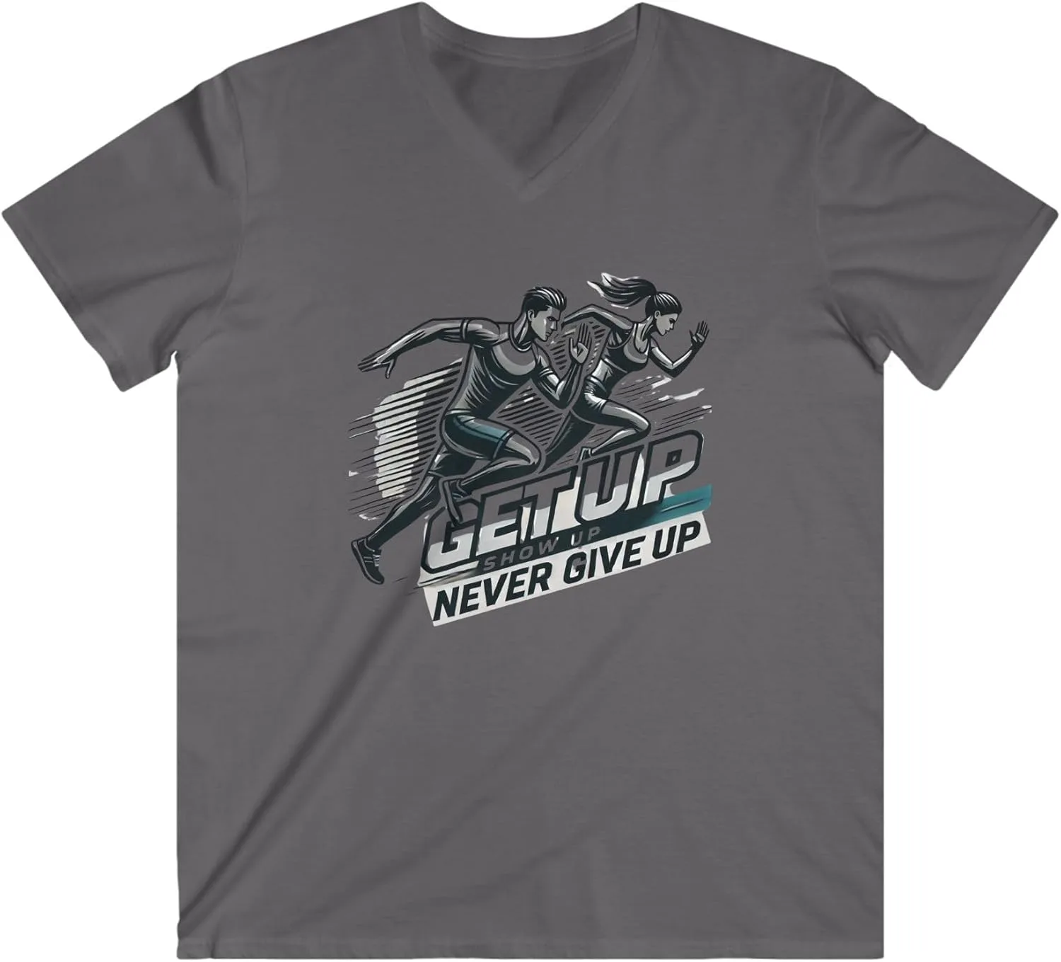 

Футболка Relentless Mindset Runner для мужчин | V-образный вырез Get Up Show Up Never Give Up