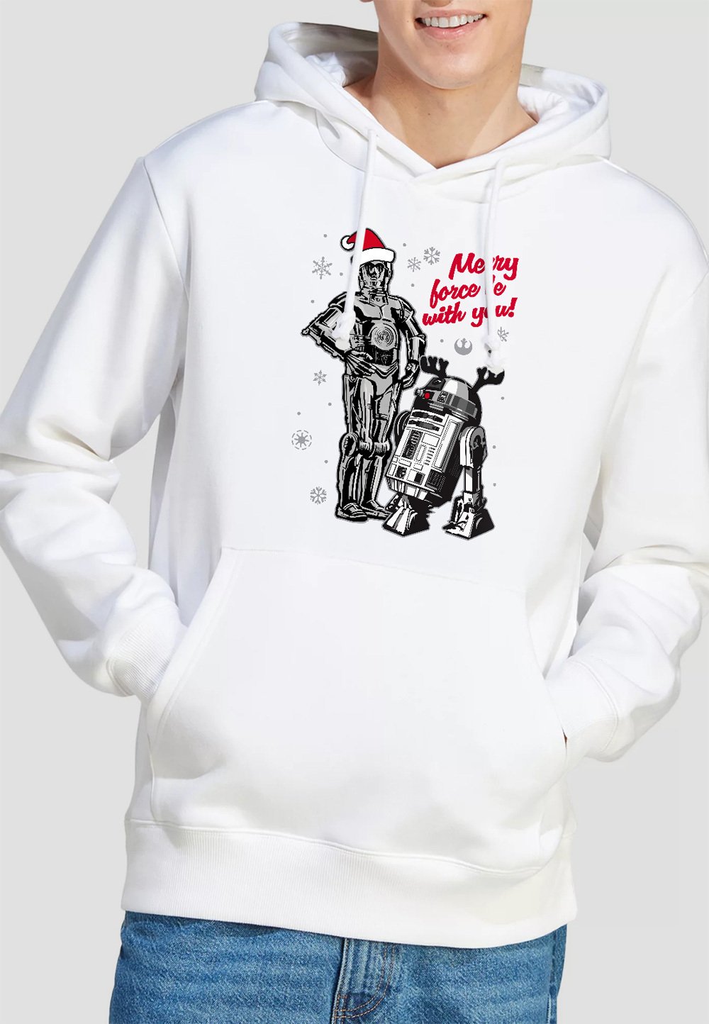 

Толстовка с капюшоном MERRY CHRISTMAS DROIDS PRINT Star Wars, белый