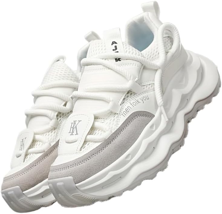 

Мужские ретро кроссовки с толстой подошвой, комфортные, стильный преппи-дизайн- повседневные, больших размеров Clolinde, белый