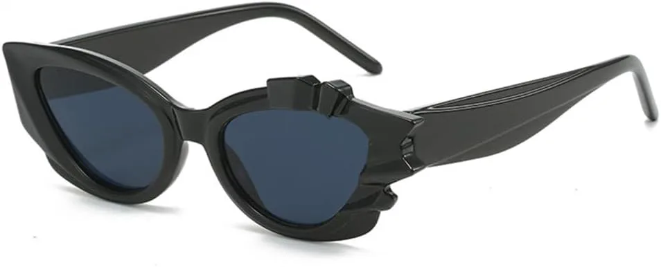 

Модные солнцезащитные очки «кошачий глаз» для женщин, маленькая оправа, оранжевые солнцезащитные очки, женский тренд, защита от ультрафиолета UV400 MTZJH, Black-black