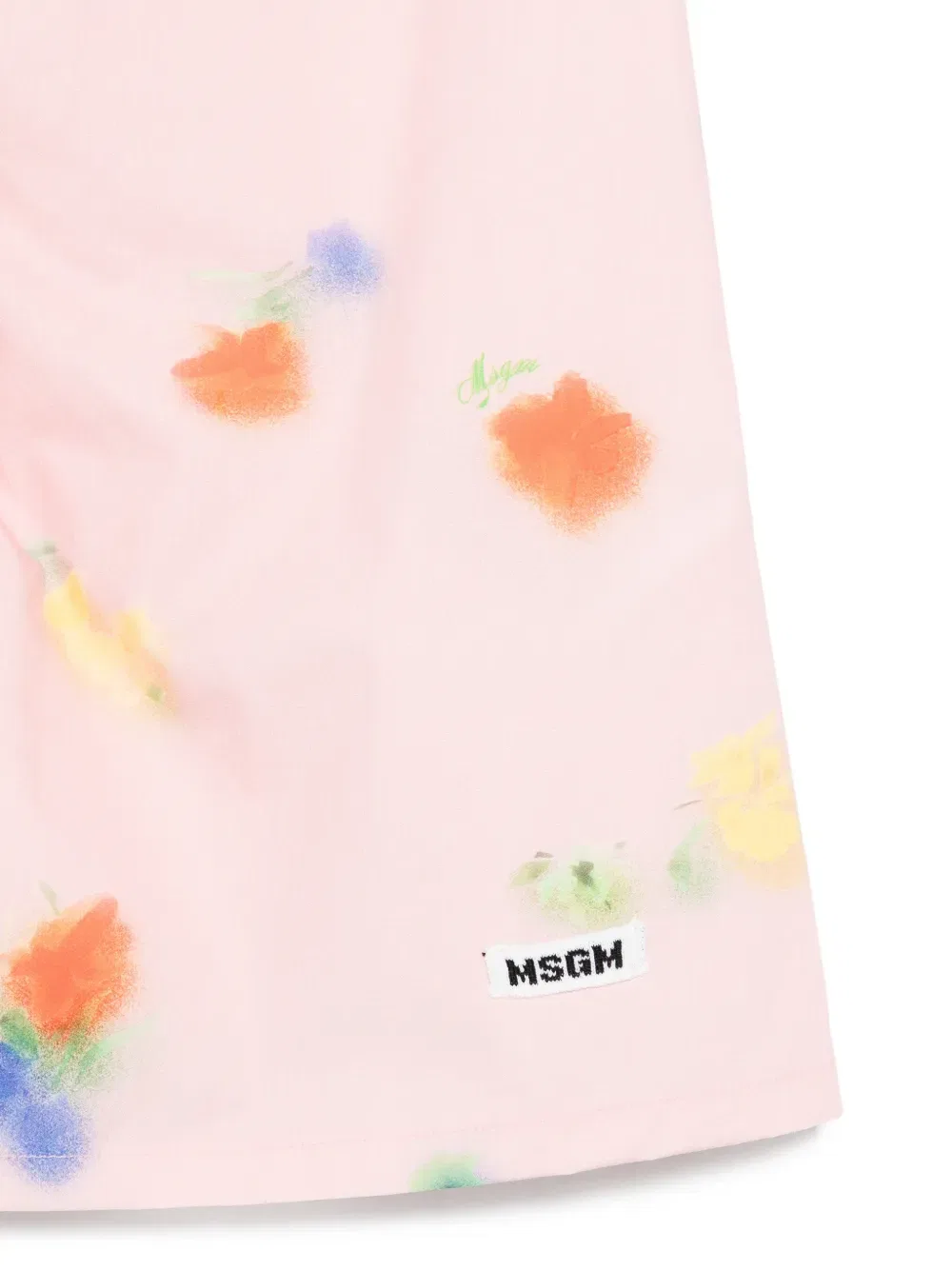 Платье с цветочным принтом и бантом Msgm Kids, розовый — фото 3