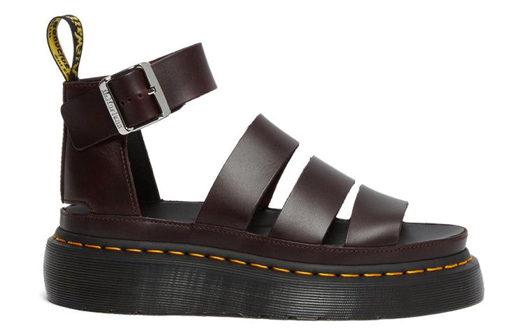 Сандалии (WMNS) Dr. Martens Clarissa II Atlas Quad Leather Platform Sandals 'Oxblood', коричневый — фото 2
