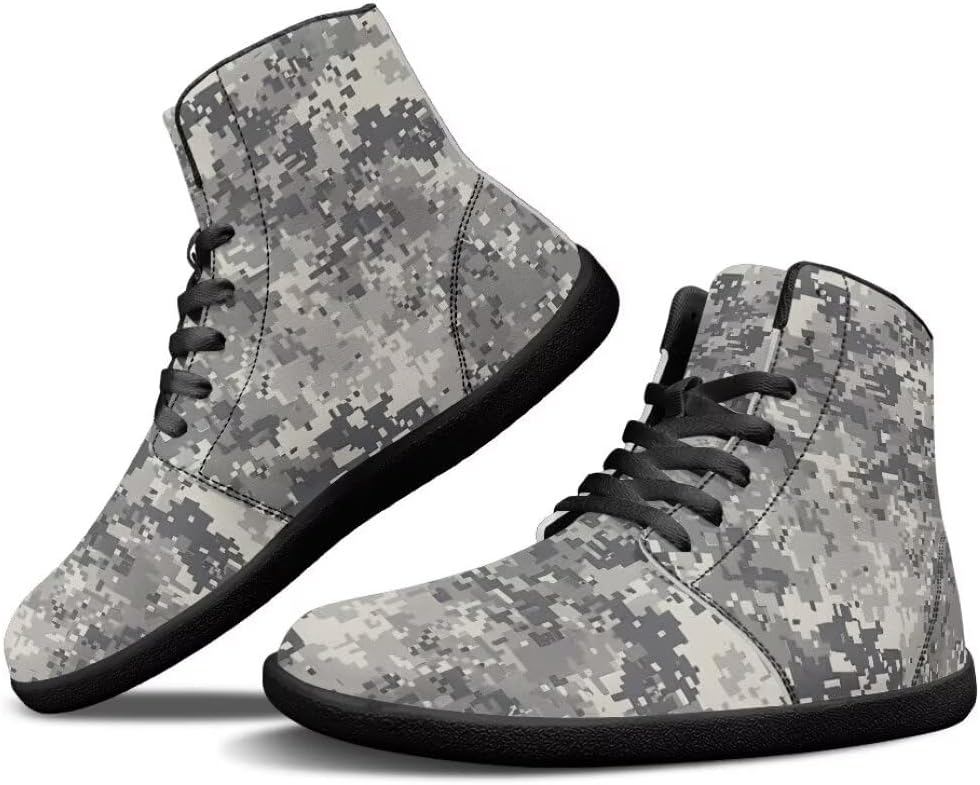 

Высокие мужские кроссовки без каблука, легкие, противоскользящие, для повседневной ходьбы, с нулевым перепадом высоты подошвы Getelinseng, серый