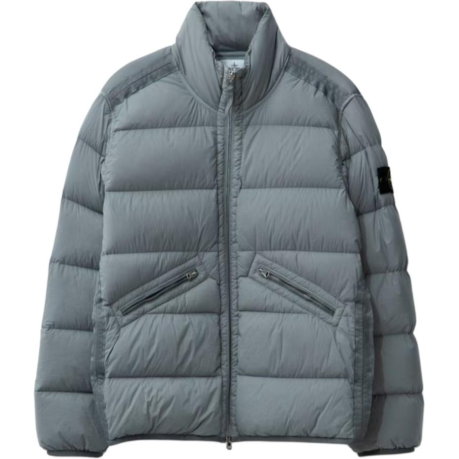 

Куртка с высоким воротником на молнии STONE ISLAND, серая, Серый, Куртка с высоким воротником на молнии STONE ISLAND, серая