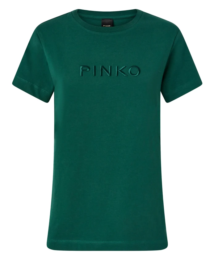 

Хлопковая футболка с вышитым логотипом Pinko, зеленый