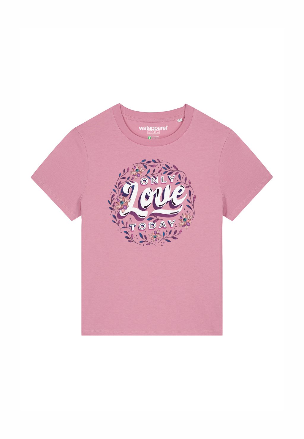 

Футболка с принтом ONLY LOVE TODAY watapparel, светло-розовый