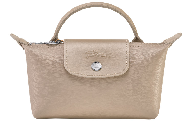 

LONGCHAMP Сумка Le Pliage City малая женская бежевая из кожи и текстиля